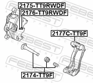 Handler.Part Guide bolt, brake caliper FEBEST 2174TT9F 2