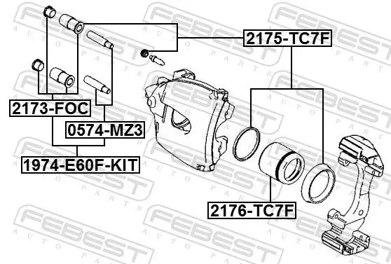 Handler.Part Repair kit, brake caliper FEBEST 2175TC7F 2