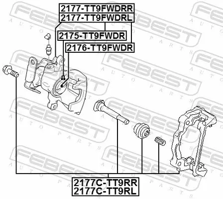 Handler.Part Repair kit, brake caliper FEBEST 2175TT9FWDR 2