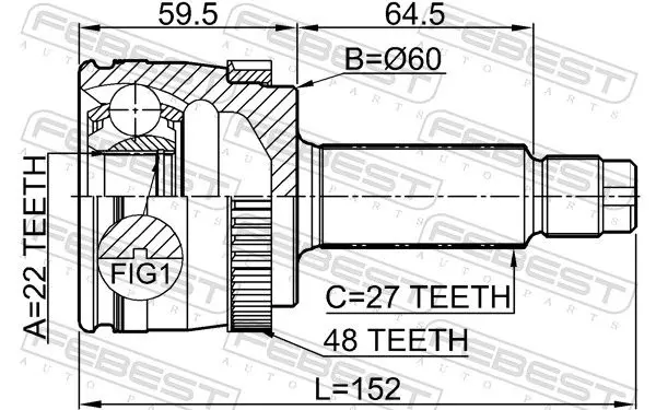 Handler.Part Joint, drive shaft FEBEST 2210NSPRA48 2