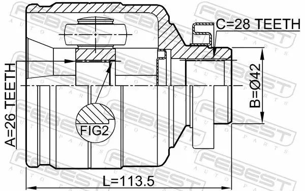 Handler.Part Joint kit, drive shaft FEBEST 2211BLRH 2