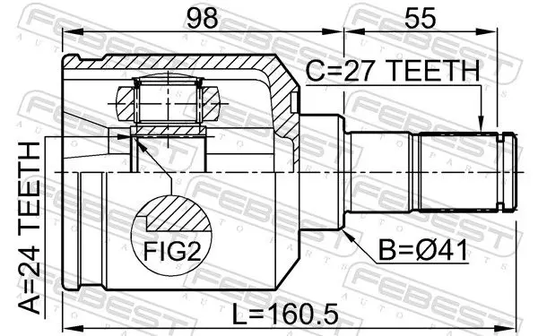 Handler.Part Joint kit, drive shaft FEBEST 2211NS20LH 2