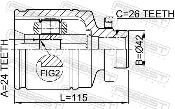 Handler.Part Joint kit, drive shaft FEBEST 2211NS20RH 2