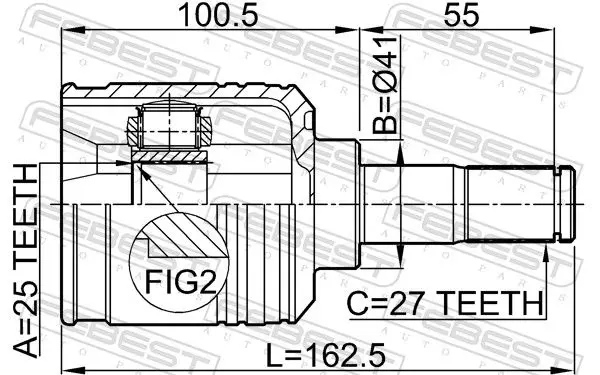 Handler.Part Joint, drive shaft FEBEST 2211NS27LH 2