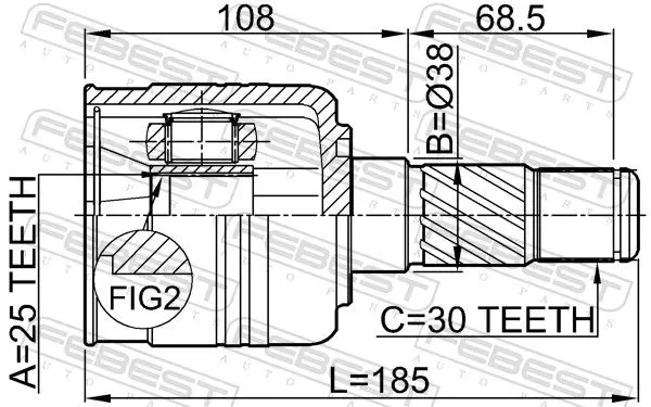 Handler.Part Joint kit, drive shaft FEBEST 2211SORLH 2