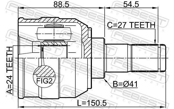 Handler.Part Joint kit, drive shaft FEBEST 2211SOULLH 2