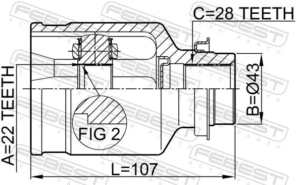 Handler.Part Joint kit, drive shaft FEBEST 2211SPARH 2