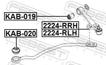 Handler.Part Track control arm FEBEST 2224RRH 2