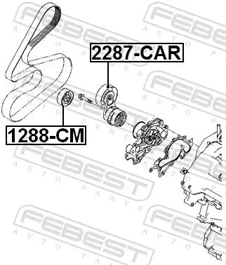 Handler.Part Tensioner pulley, v-ribbed belt FEBEST 2287CAR 2