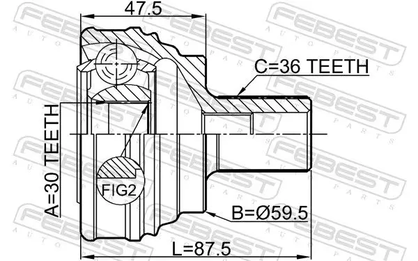 Handler.Part Joint kit, drive shaft FEBEST 2310032 2