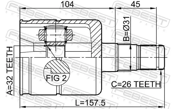 Handler.Part Joint kit, drive shaft FEBEST 2311030 2