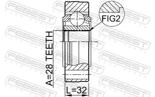 Handler.Part Joint kit, drive shaft FEBEST 23118103 2