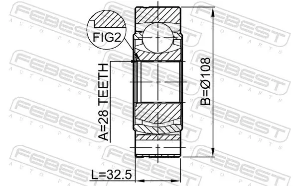 Handler.Part Joint kit, drive shaft FEBEST 2311B6 2