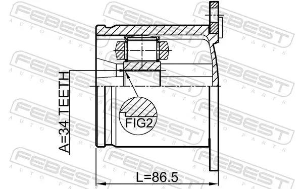 Handler.Part Joint kit, drive shaft FEBEST 2311CCLH 2