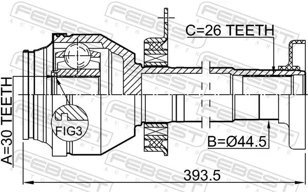 Handler.Part Joint, drive shaft FEBEST 2311T5MTRH 2