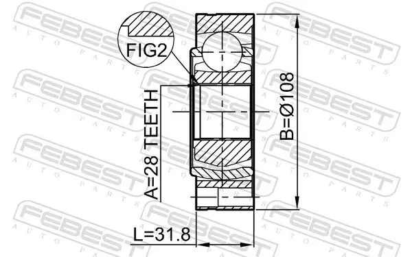 Handler.Part Joint kit, drive shaft FEBEST 2311T5 2