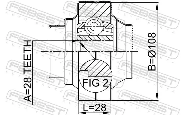 Handler.Part Joint kit, drive shaft FEBEST 2311TOURRR 2