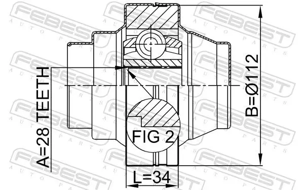 Handler.Part Joint kit, drive shaft FEBEST 2311TOUR 2