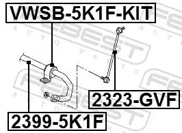 Handler.Part Rod/strut, stabiliser FEBEST 2323GVF 2