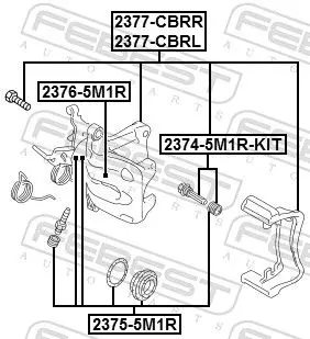 Handler.Part Guide bolt, brake caliper FEBEST 23745M1RKIT 2