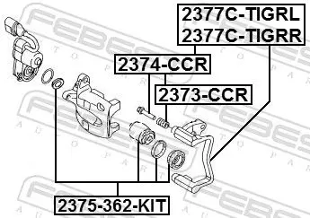 Handler.Part Repair kit, brake caliper FEBEST 2375362KIT 2