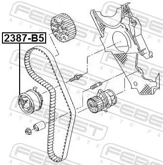 Handler.Part Tensioner pulley, timing belt FEBEST 2387B5 2