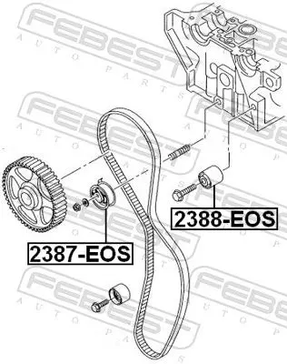 Handler.Part Deflection/guide pulley, timing belt FEBEST 2388EOS 2