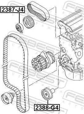 Handler.Part Deflection/guide pulley, timing belt FEBEST 2388G4 2