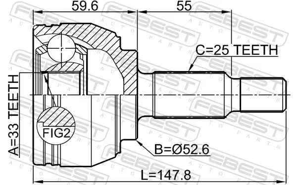 Handler.Part Joint kit, drive shaft FEBEST 2410DUST 2