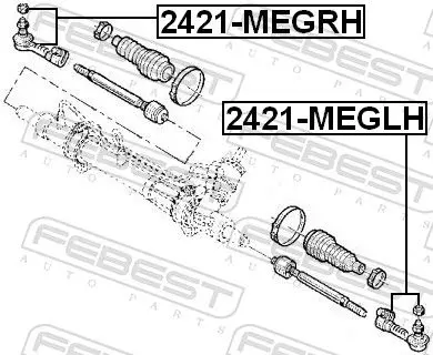 Handler.Part Tie rod end FEBEST 2421MEGRH 2