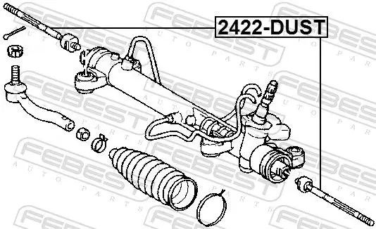 Handler.Part Tie rod axle joint FEBEST 2422DUST 2