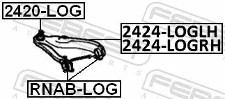 Handler.Part Track control arm FEBEST 2424LOGRH 2