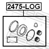 Handler.Part Repair kit, brake caliper FEBEST 2475LOG 2