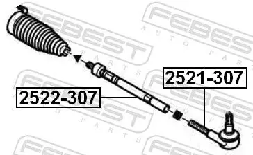 Handler.Part Tie rod axle joint FEBEST 2522307 2