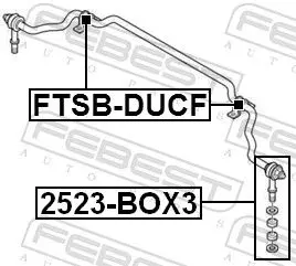 Handler.Part Rod/strut, stabiliser FEBEST 2523BOX3 2