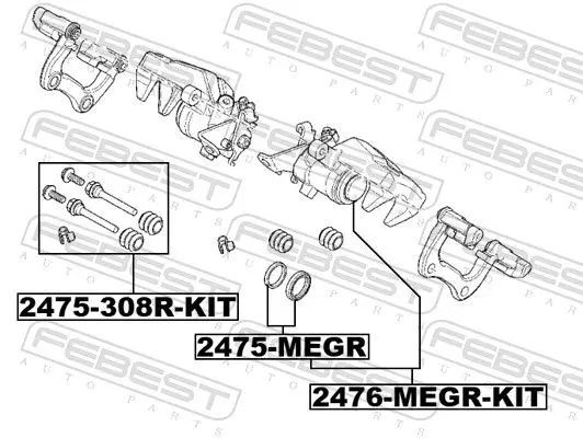 Handler.Part Guide bolt, brake caliper FEBEST 2574308RKIT 2