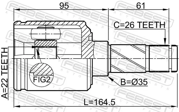 Handler.Part Joint, drive shaft FEBEST 2911FLIIR 2