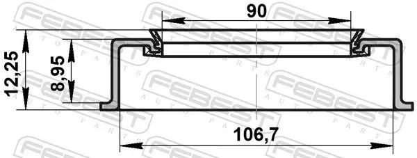 Handler.Part Seal, wheel hub FEBEST 95ADS911060912X 2