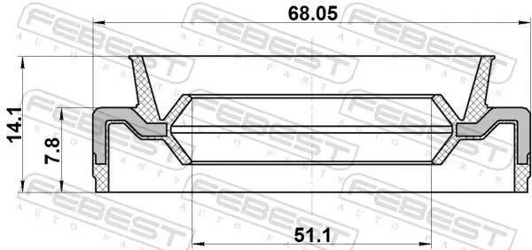 Handler.Part Seal, wheel hub FEBEST 95EFS53680814X 2