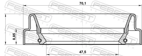 Handler.Part Seal, drive shaft FEBEST 95FDY49700909C 2