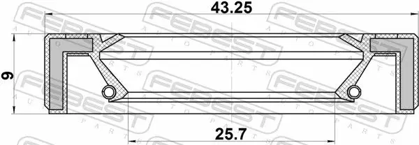 Handler.Part Shaft seal, camshaft FEBEST 95GAY27430909L 2