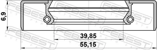 Handler.Part Seal, wheel hub FEBEST 95GDY41550707X 2