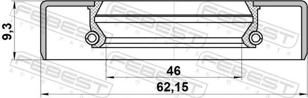 Handler.Part Seal, wheel hub FEBEST 95GDY48620909X 2