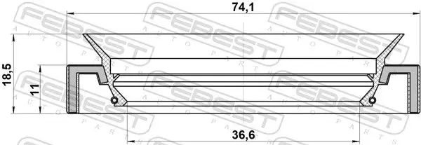 Handler.Part Seal, drive shaft FEBEST 95HAY38741118C 2