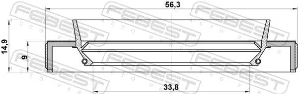 Handler.Part Seal, drive shaft FEBEST 95HBY35560915C 2