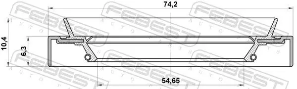 Handler.Part Seal, wheel hub FEBEST 95HDS56740610X 2