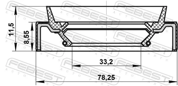 Handler.Part Seal, drive shaft FEBEST 95JBS35780912X 2