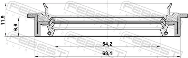 Handler.Part Seal, wheel hub FEBEST 95JDS56680712X 2