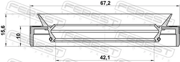 Handler.Part Seal, drive shaft FEBEST 95MEY44671016C 2