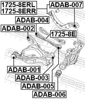 Handler.Part Control arm-/trailing arm bush FEBEST ADAB005 2